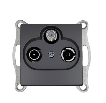 Gunsan Visage Multimedia Sat TV Radio Antennendose Dunkelsilber